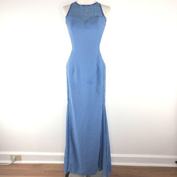 Alyce Designs Dresses & Skirts - Vtg Alyce Designs Light Blue Beaded Formal Prom Dr